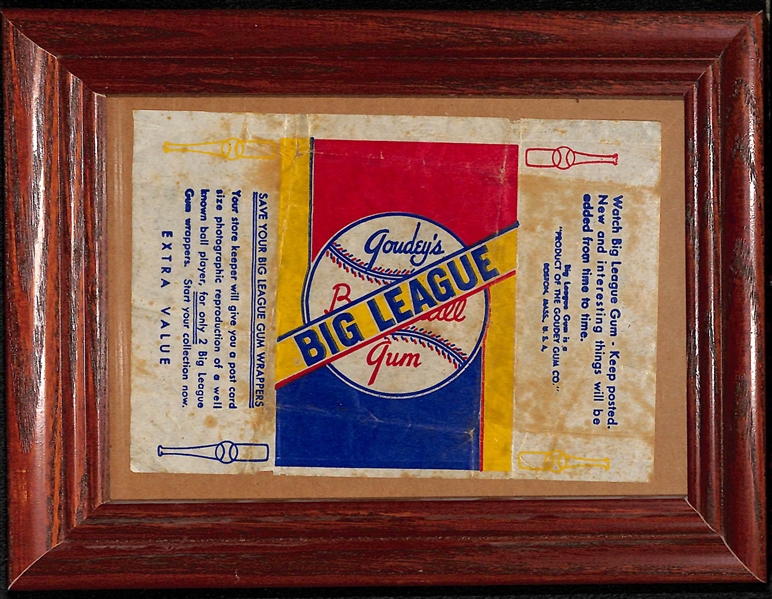 Rare 1936 Goudey Big League Baseball Card Wax Pack Wrapper (Framed)