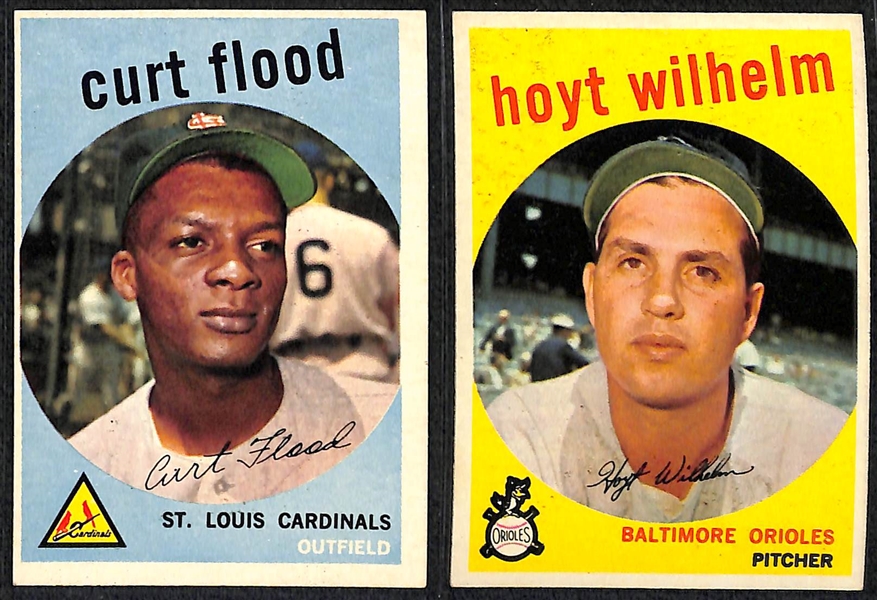 Lot of (100) Different 1959 Topps Baseball Cards w. Don Drysdale