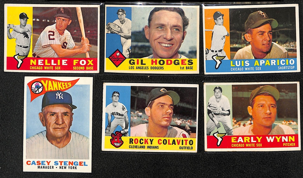 Lot of (100) Different 1960 Topps Baseball Cards w. Nellie Fox