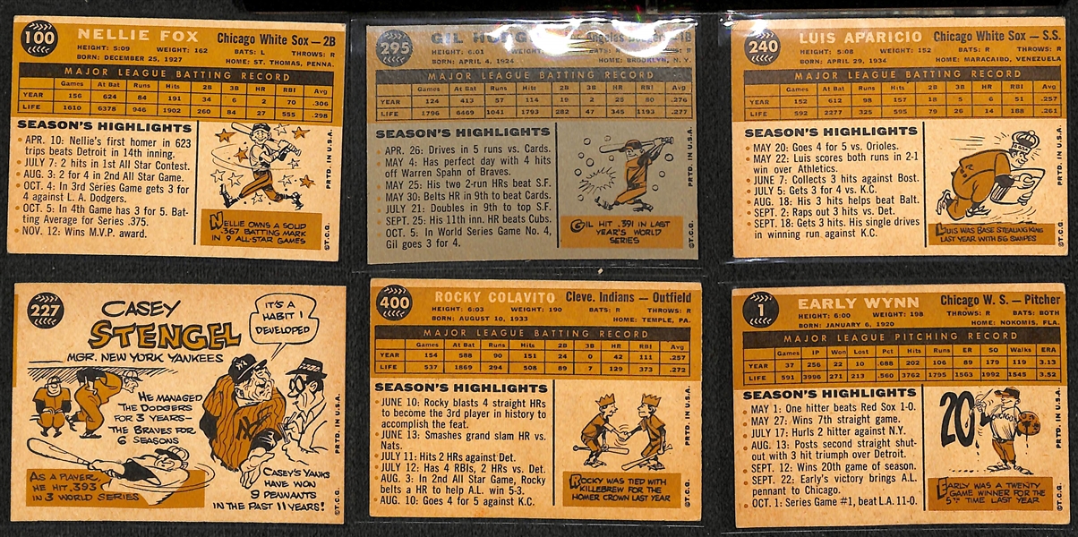 Lot of (100) Different 1960 Topps Baseball Cards w. Nellie Fox