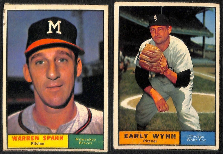 Lot of (60) Different 1961 Topps Baseball Cards w. Jim Bunning