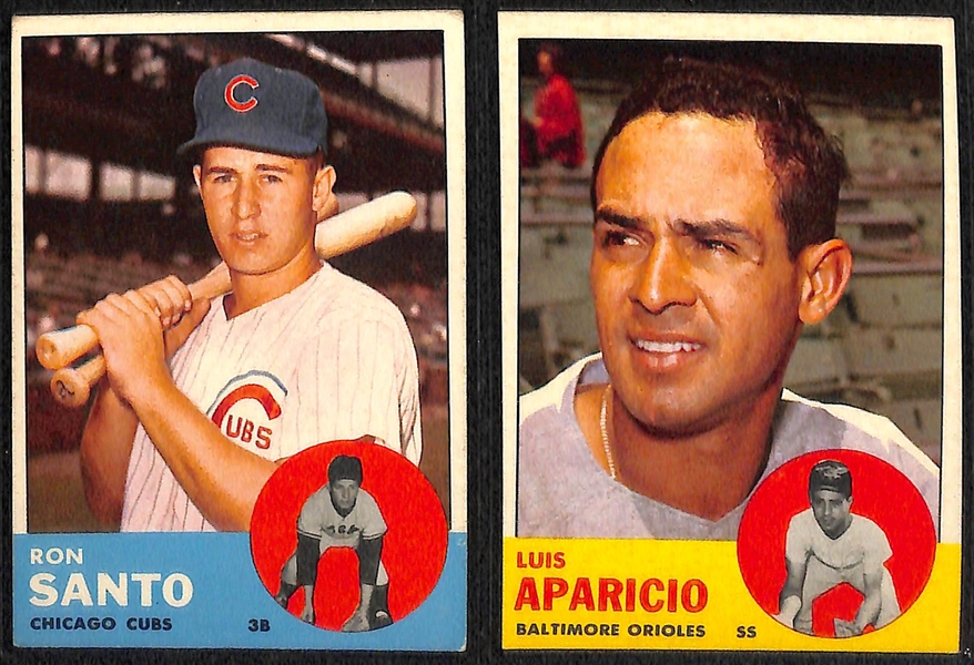 Lot of (100) Different 1963 Topps Baseball Cards w. Duke Snider