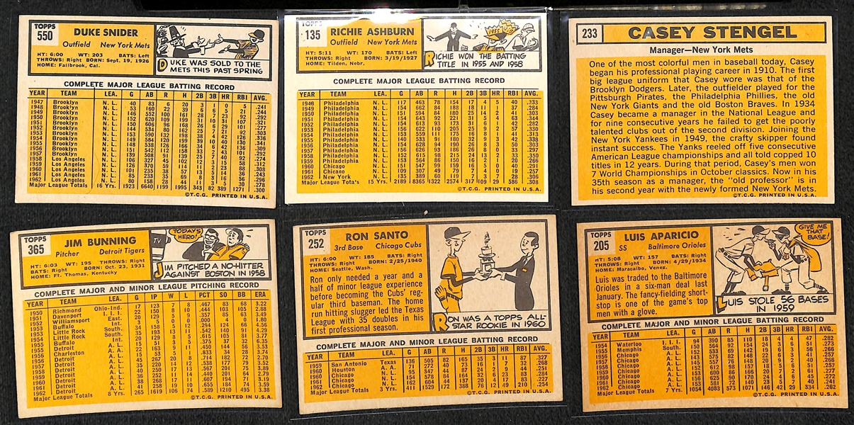 Lot of (100) Different 1963 Topps Baseball Cards w. Duke Snider