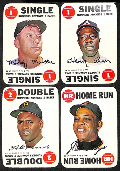 Lot of (34) Baseball Card Inserts from Topps & Kellogg's w. 1968 Topps Mantle Game Card