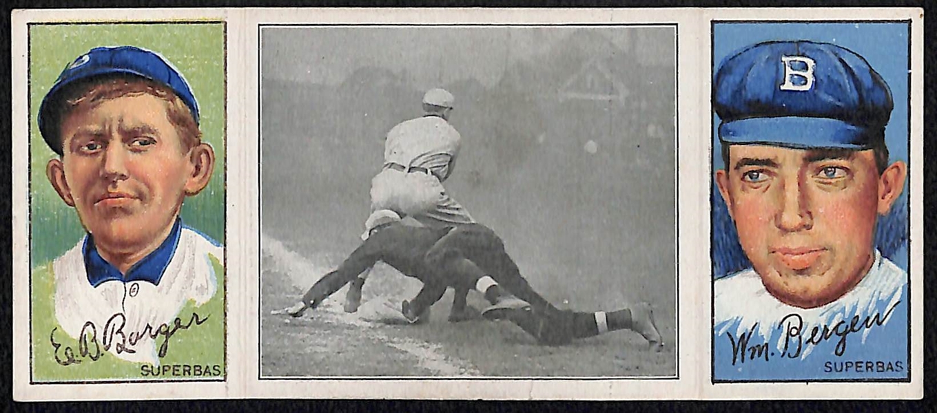 1912 T202 Hassan Triple Folder Scrambling Back to First