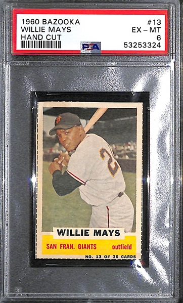 1960 Bazooka Willie Mays (Hand Cut) #13 Graded PSA 6