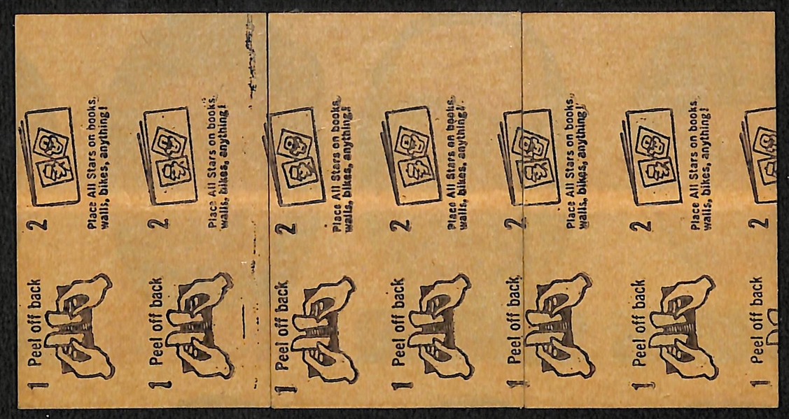 Rare 1963 Topps Peel Off Uncut Section Test Print w. Mantle, F. Robinson, and Part of Siebern (Error)