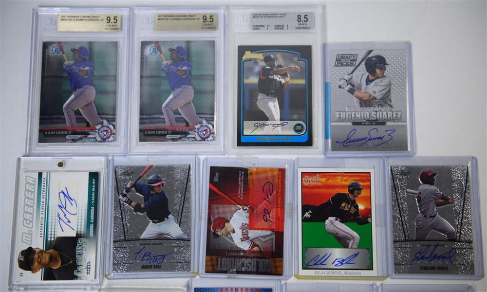 Lot of (16) Autograph and (3) Graded Baseball Cards - Autos Inc. M. Cabrera, P. Goldschmidt, C. Blackmon, J. Baez, +