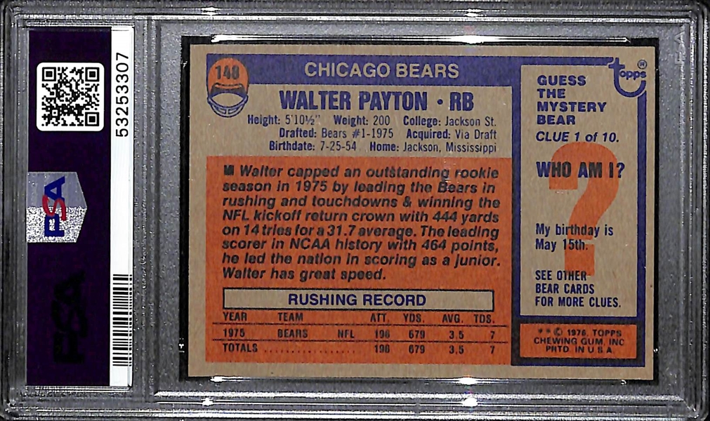1976 Topps Walter Payton Graded PSA 7