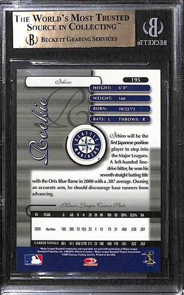 2001 Donruss Elite Ichiro Suzuki Rookie #195 BGS 9.5 Gem Mint