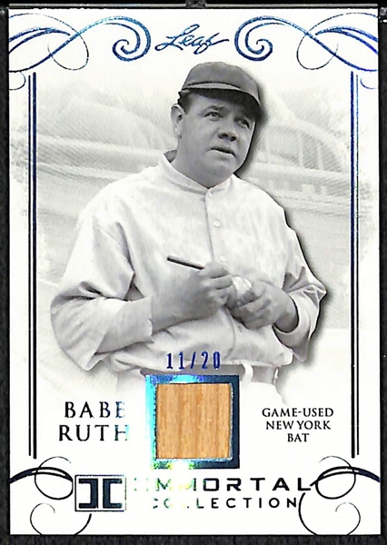 2017 Leaf Babe Ruth Immortal Collection Game Used Yankees Bat