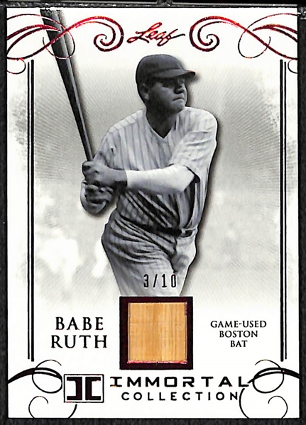 2017 Leaf Babe Ruth Immortal Collection Game Used Red Sox Bat 