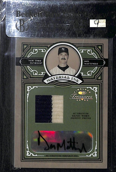 Lot of (3) BGS Graded Hall of Fame Jersey/Patch Autograph Cards - Mike Schmidt, George Brett, & Don Mattingly