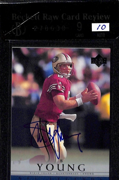 Lot of (2) BGS Graded Hall of Fame Football Autographs - Terrell Owens & Steve Young