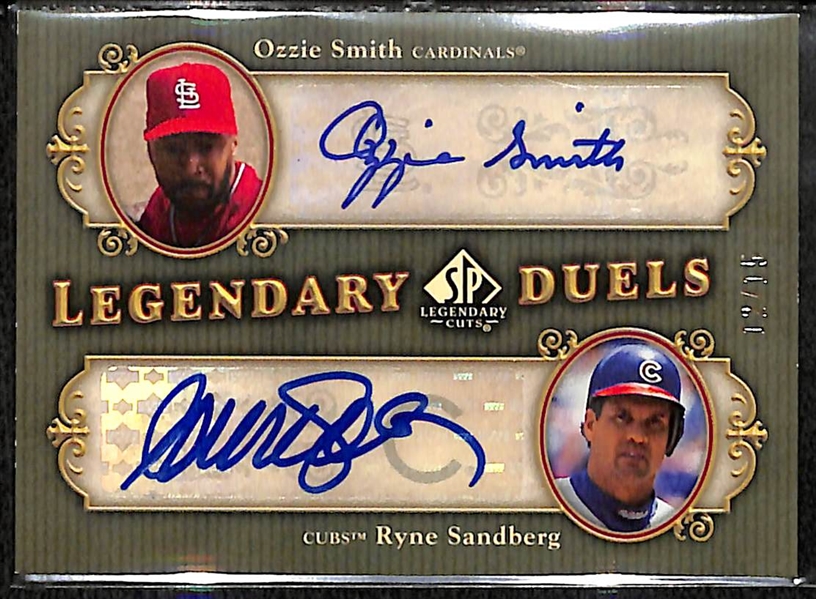 2005 SP Legendary Cuts Ozzie Smith/Ryne Sandberg Dual Autograph Card #11/25