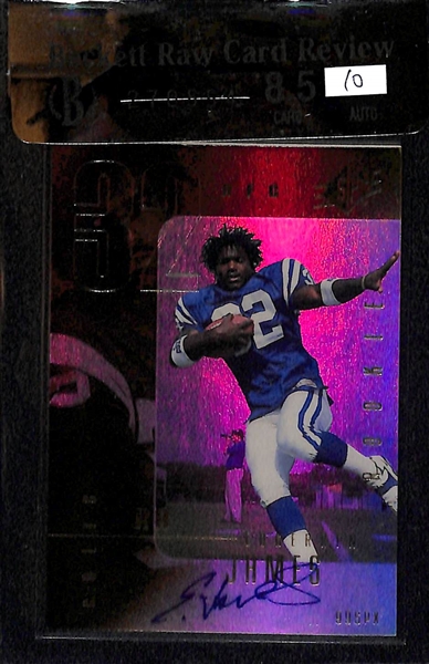 Lot of (3) BGS Graded NFL Hall of Fame Autograph Cards w. Fran Tarkenton & Edgerrin James