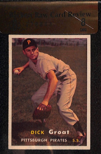Lot of (2) BGS Graded 8 1957 Topps Baseball Cards - Dick Groat & Al Worthington