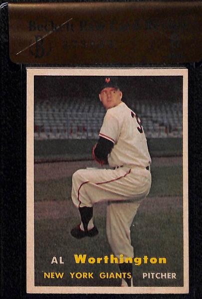 Lot of (2) BGS Graded 8 1957 Topps Baseball Cards - Dick Groat & Al Worthington
