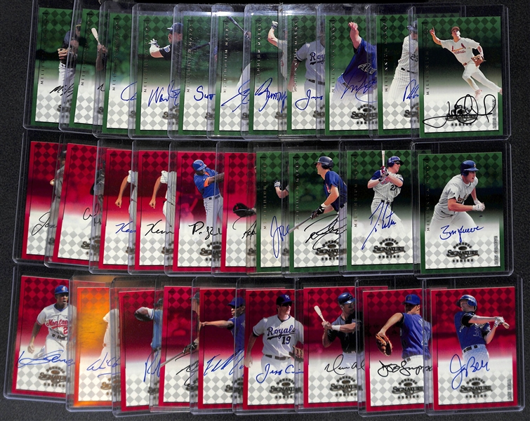 Lot of (30) 1998 Donruss Signature Series Autograph Cards w. Wade Boggs, Vladimir Guerrero, & Paul Molitor
