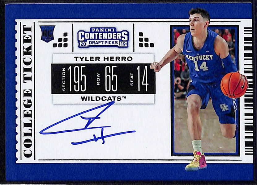 Lot of (2) 2019-20 Panini Basketball Autograph Rookie Cards w. Romeo Langford & Tyler Herro
