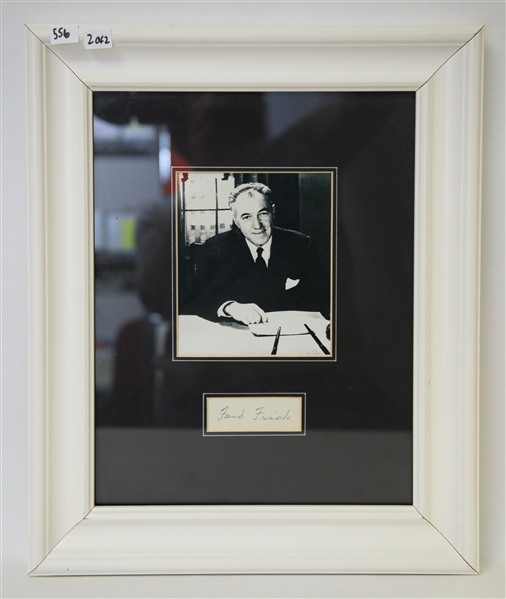 Lot of (2) Framed Baseball Autographs - Ford Frick & Lefty Gomez - JSA COA