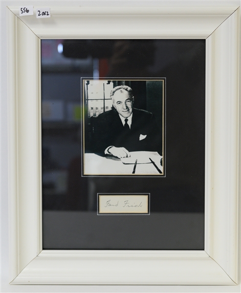 Lot of (2) Framed Baseball Autographs - Ford Frick & Lefty Gomez - JSA COA