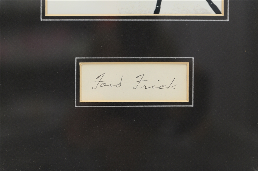 Lot of (2) Framed Baseball Autographs - Ford Frick & Lefty Gomez - JSA COA