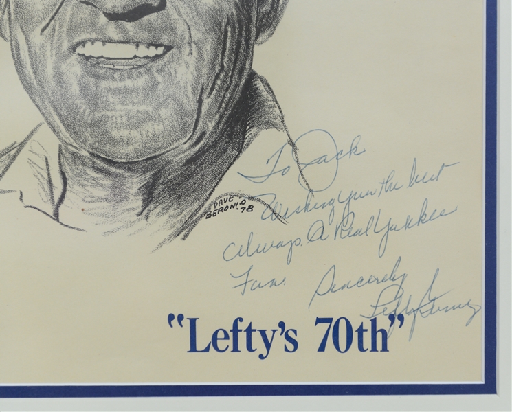 Lot of (2) Framed Baseball Autographs - Ford Frick & Lefty Gomez - JSA COA