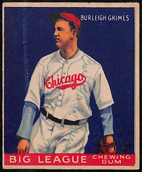 Signed 1933 Goudey Burleigh Grimes (HOF) #64 - Includes JSA Letter of Authenticity