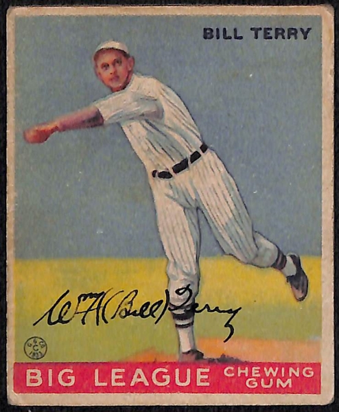 Signed 1933 Goudey Bill Terry (HOF) #20- Includes JSA Letter of Authenticity