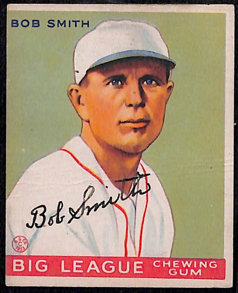 Signed 1933 Goudey Bob Smith #185- Includes JSA Letter of Authenticity