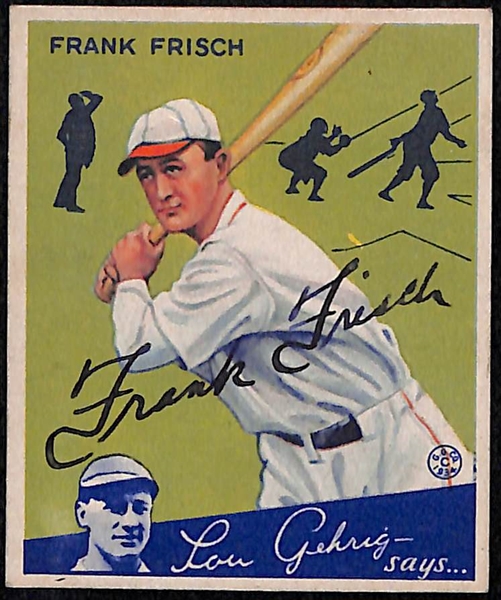 Rare Signed 1934 Goudey Frank Frisch (HOF) #13- Includes JSA Letter of Authenticity