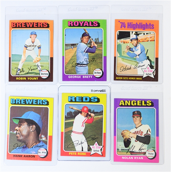 1975 Topps Baseball Complete Set of 660 Cards w. Yount & Brett Rookie Cards - NM-MT Condition!