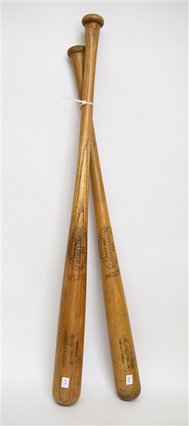 Lot of (2) Vintage Hillerich & Bradsby Mickey Mantle & Ted Williams Facsimile Signature Bats