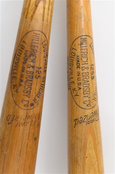 Lot of (2) Vintage Hillerich & Bradsby Mickey Mantle & Ted Williams Facsimile Signature Bats