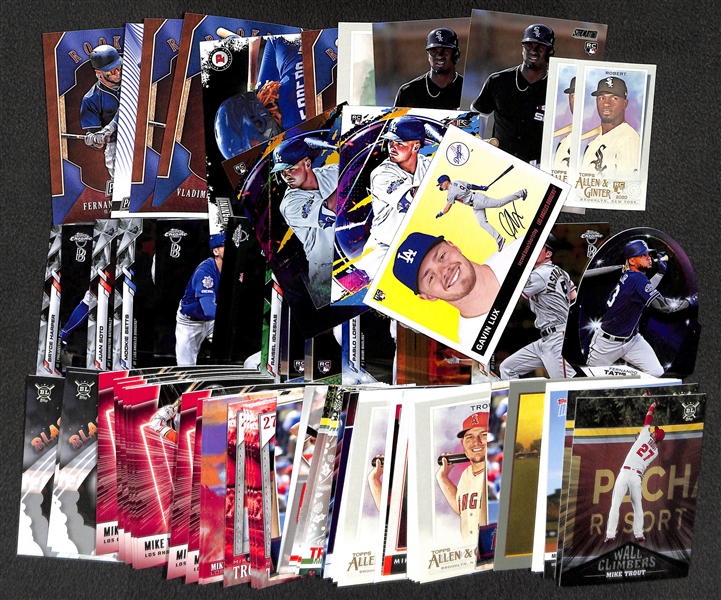 Lot of (73) Current Era Baseball Stars & Rookies Cards w. 2020 Topps Certified Gavin Lux Rookie Autograph Card #40/99