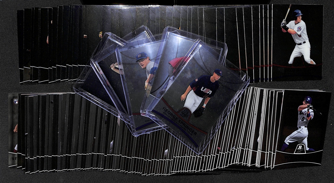2010 Bowman Platinum Complete Set (100 Cards) and 50 Prospect/Rookie Cards (Inc. Mike Trout, Freddie Freeman, & Gerritt Cole)