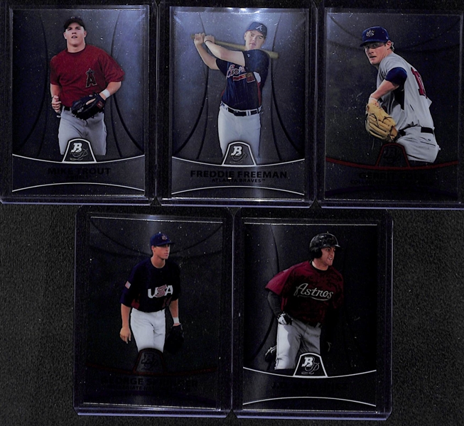 2010 Bowman Platinum Complete Set (100 Cards) and 50 Prospect/Rookie Cards (Inc. Mike Trout, Freddie Freeman, & Gerritt Cole)