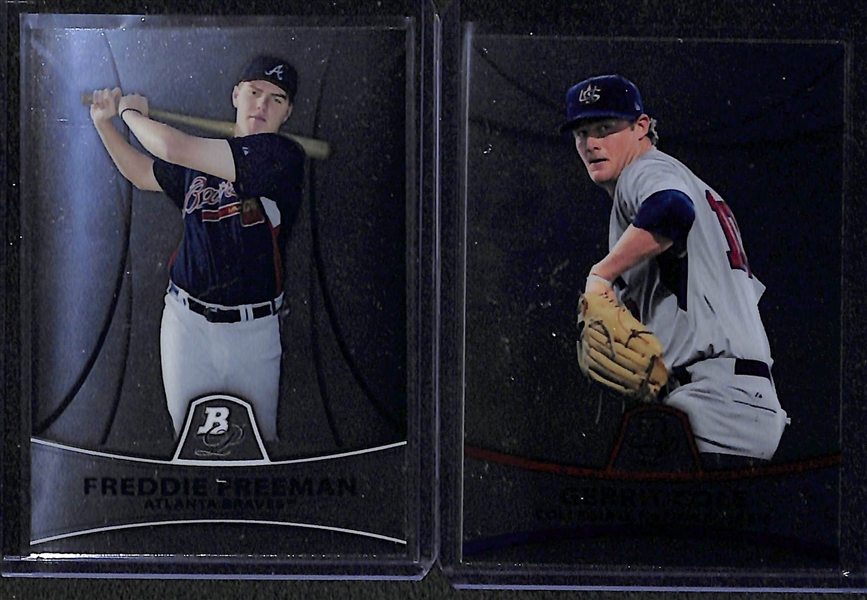 2010 Bowman Platinum Complete Set (100 Cards) and 50 Prospect/Rookie Cards (Inc. Mike Trout, Freddie Freeman, & Gerritt Cole)