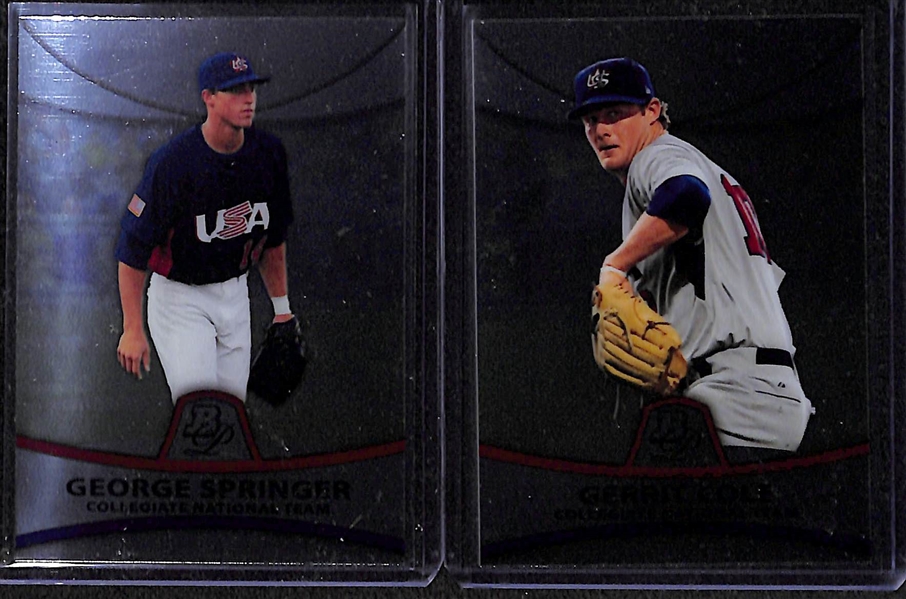 2010 Bowman Platinum Prospect/Rookie Card Set of 50 (Inc. Mike Trout, Freddie Freeman, & Gerritt Cole)