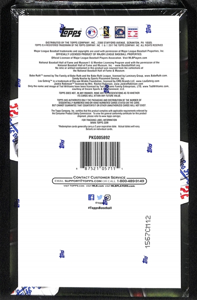 2017 Topps Baseball Series 2 Sealed Hobby Box