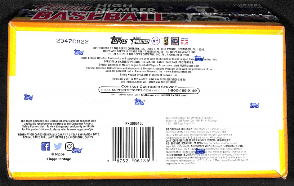 2017 Topps Heritage High Number Sealed Hobby Box - Potential for Cody Bellinger