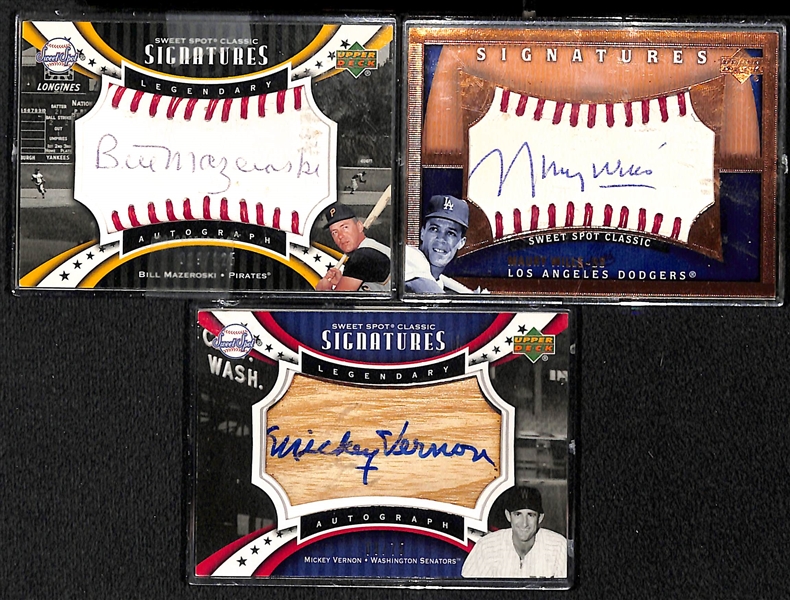 (13) Autographed Baseball Cards: B. Mazeroski, M. Wills, M. Vernon, Bob Gibson, Al Kaline, Dale Murphy, +