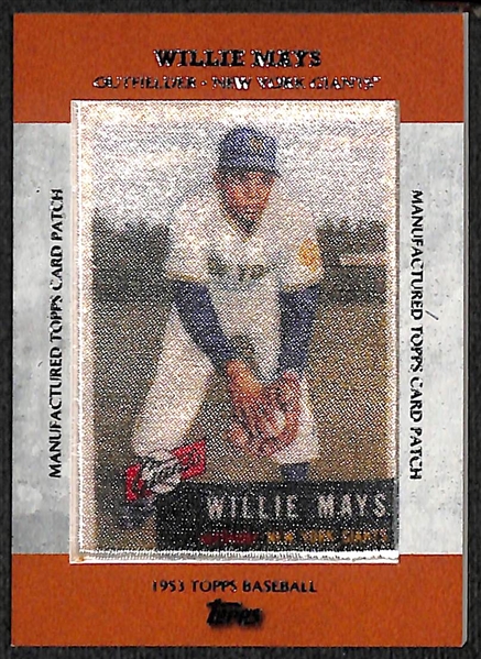Lot of (7) Baseball Insert Cards Inc. (2) #ed 1/1 Jersey Letterman Patches and Willie Mays Silk