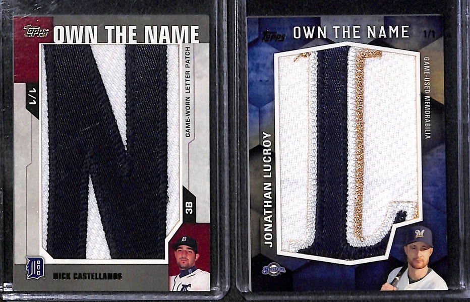 Lot of (7) Baseball Insert Cards Inc. (2) #ed 1/1 Jersey Letterman Patches and Willie Mays Silk