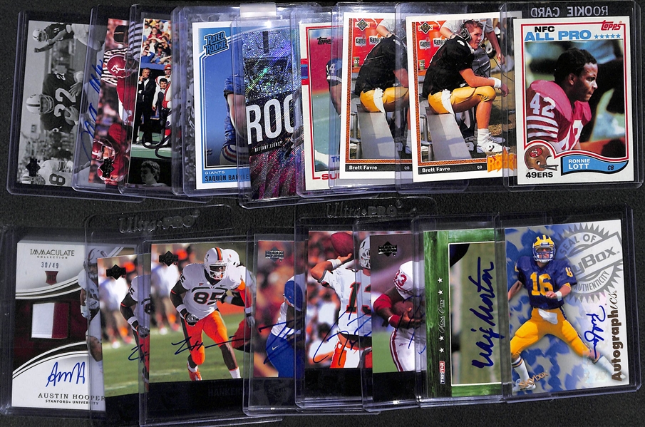 Football Lot (6) Rookies & (14) Autographs (w. McDonald, Gabriel, Collinsworth, Stephenson, Cappelletti, Gannon, Morton, +)