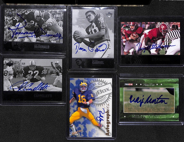 Football Lot (6) Rookies & (14) Autographs (w. McDonald, Gabriel, Collinsworth, Stephenson, Cappelletti, Gannon, Morton, +)