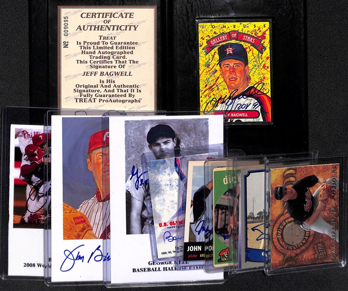 Sports Lot Inc. 9 Autographs (Snider, Bunning, Kell, Bagwell, Lidge, Groat, Podres, J. Ryun, B. Blair)& (1) Cal Ripken Relic