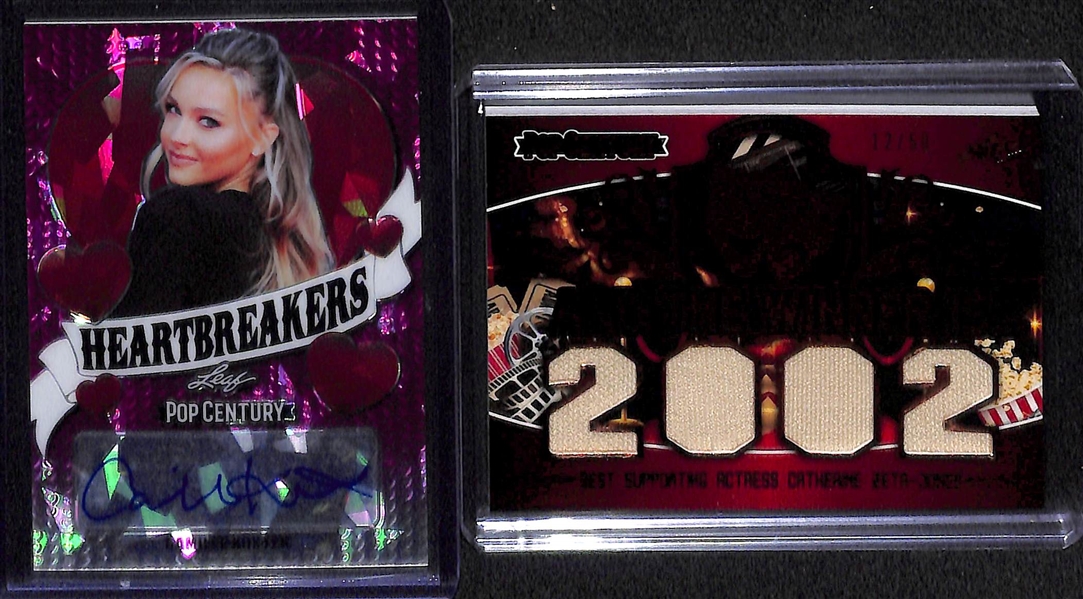(4) 2020 Leaf Pop Century Cards Inc. (3) Autographs (Dick Van Dyke, Charlene Tilton, Camille Kostek) & Zeta-Jones Relic