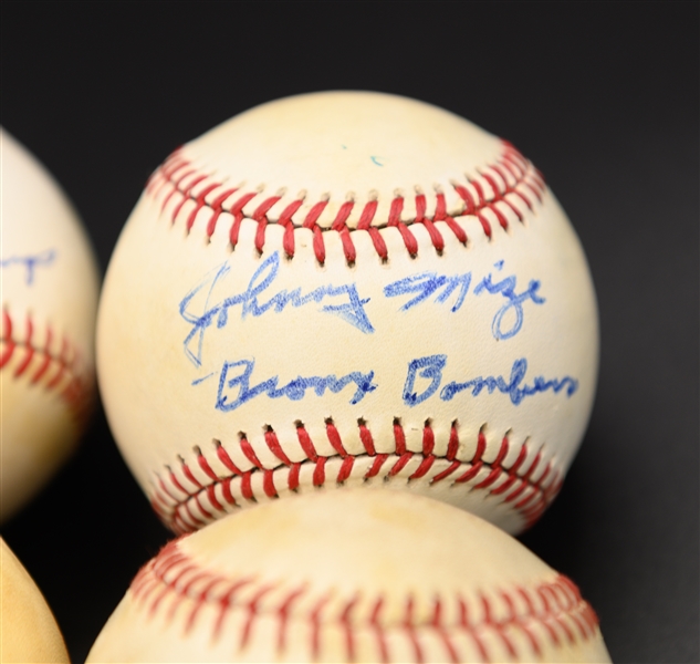 (4) Signed Baseballs - Pete Rose, Gary Carter, Johnny Mize, Harvey Haddix